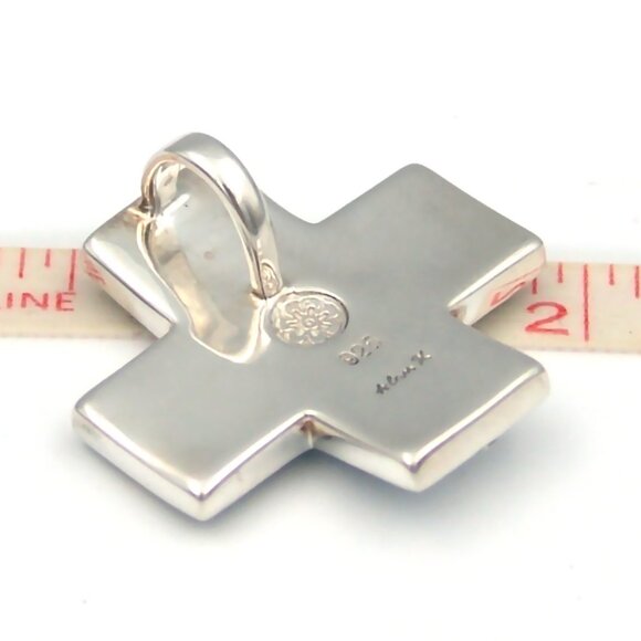 Sterling Silver Pendant Handmade Designer Mother of Pearl Crystal Alan K - Picture 3 of 5